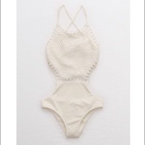 NWT Cream Crochet Aerie Bathing Suit